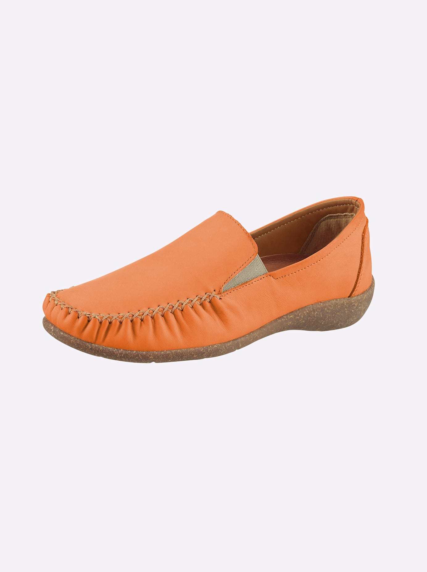 Slipper LORETTA, Damen, Gr. 42, orange, Glattleder, Schuhe Slipper