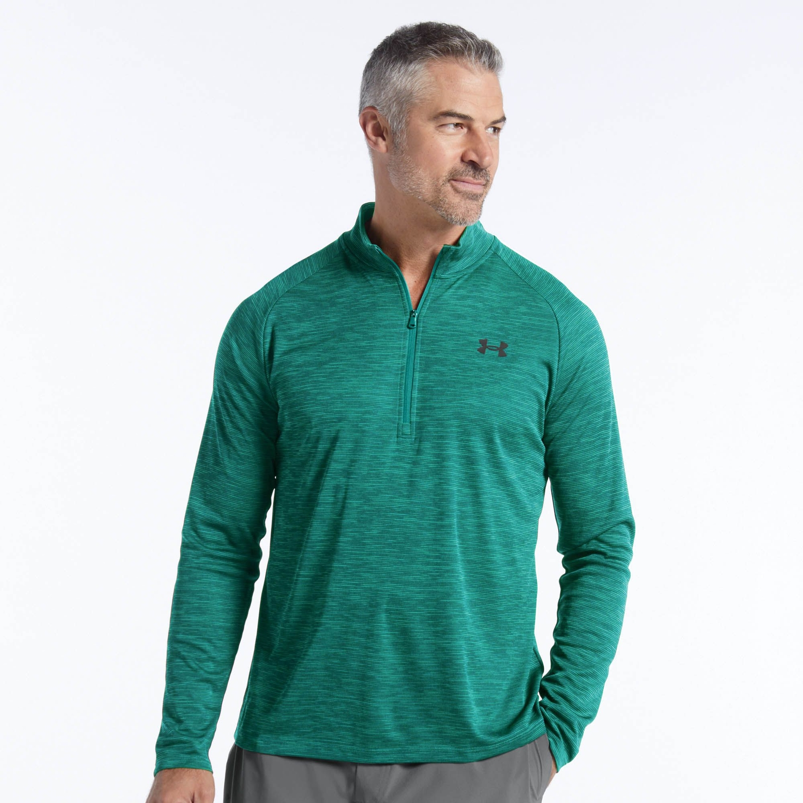 Under Armour Men's Tech Textured 1/2 Zip (Size XXXL) Rack Green/Black, Polyester