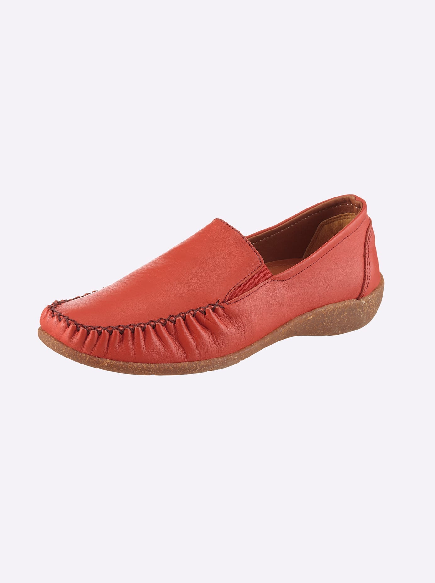 Slipper LORETTA, Damen, Gr. 36, rot, Glattleder, Schuhe Slipper