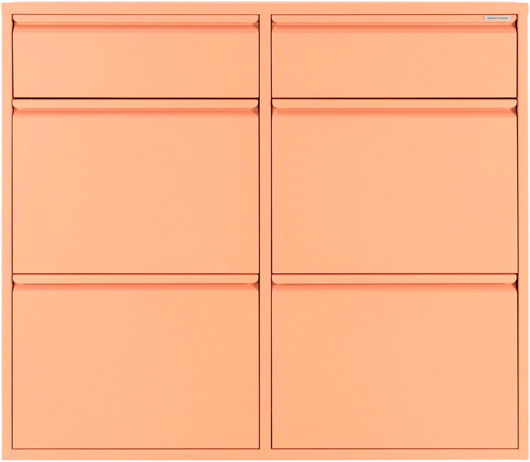 Schuhschrank SPINDER DESIGN, orange (clay terra), B:98cm H:86cm T:15cm, Metall, Schränke, Schuhschrank, Metall, Breite 40 cm