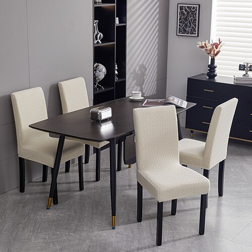 1/4 Stück botanische Jacquard-Stuhlhussen, dehnbare Überzüge für Esszimmerstühle für Zuhause Küchendekoration Image