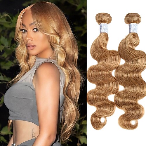 27# hellbraune Echthaar-Extensions mit Body Wave, 12-28 Zoll (30-71 cm) Image