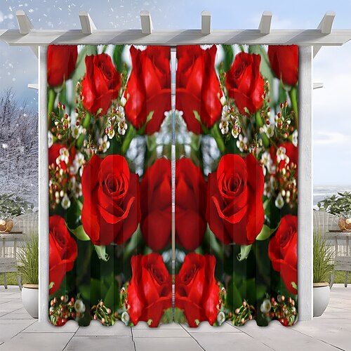 Transparenter Stoffvorhang zum Valentinstag, rot mit dekorativem Kugelmuster, elegante, weiche Fensterdekoration, romantische Wohnaccessoires für Schlaf- und Wohnzimmer Image