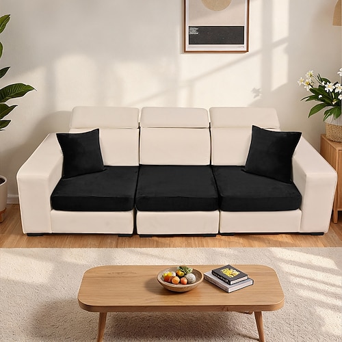 1/2/3 Stück einfarbige, elastische Sofakissenbezüge aus silberfuchsfarbenem Samt, universelle Samt-Sofaüberzüge im europäischen Stil, weich und strapazierfähig, perfekt für die Heimdekoration und zum Image