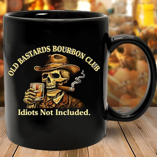 Old Bastards Bourbon Club Becher, „Bourbon heilt fast alles – Idioten ausgenommen" Whiskey-Kaffeebecher, Vintage-Geschenk für Bourbon-Liebhaber Image