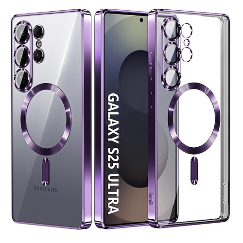 Handy Hülle Handyhüllen Für Samsung Galaxy S25 S25 Edge S24 S23 S22 Plus Ultra Rückseite Transparent Magnetisch Stoßfest Retro TPU Image