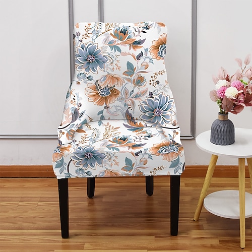 Ohrensesselbezüge aus Polyester mit Streifen-, Pflanzen- und geometrischen Mustern für Wohnzimmer, Schlafzimmer und Homeoffice Image