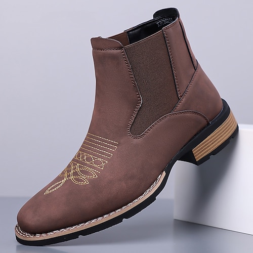 Braune Herren-Ankle-Boots – stilvoll und strapazierfähig, ideal für Freizeitaktivitäten und Outdoor-Events Image