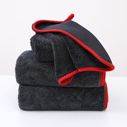 Autoreinigungstuch, streifenfreies Mikrofasertuch für die Autowäsche, hoch saugfähiges, geflochtenes Wasseraufnahmetuch, perfekt zum Trocknen und Polieren von Fahrzeugen Image