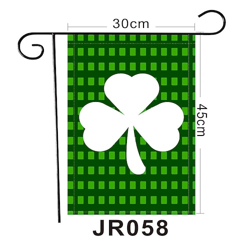 Irische Gartenflagge zum St. Patrick's Day, Kleeblattmotiv, festliche Feiertagsdekoration für den Garten, St. Patrick's Day-Atmosphäre, Dekoration für Gartenpartys im Freien.