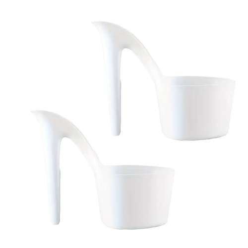 2 moderne High-Heel-Pflanzgefäße – robuste Kunststoff-Töpfe für den Innenbereich, geeignet für Haus und Garten, erhältlich in Schwarz, Weiß und Rosa Image