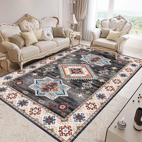 Teppich in Kaschmiroptik, amerikanischer Luxusstil für Wohn- und Schlafzimmer, nordische Vintage-Fußmatte, persischer Ethno-Teppich für den Nachttisch, weiche und elegante Fußmatte für die Image