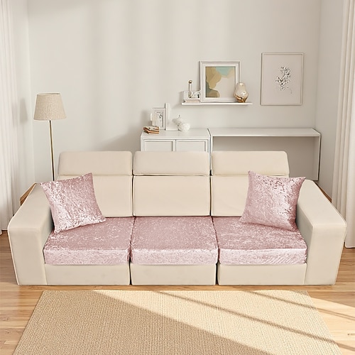 1/2/3-teiliges Set einfarbiger, elastischer Sofakissenbezüge, kratzfest für Katzen, universeller Sofabezug mit vollständiger Abdeckung, strapazierfähiger und stilvoller Schutz für Wohnzimmermöbel Image