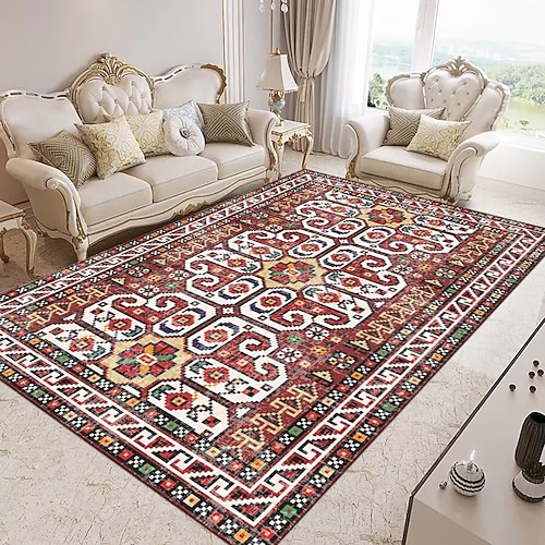 Teppich in Kaschmiroptik, amerikanischer Luxusstil für Wohn- und Schlafzimmer, nordische Vintage-Fußmatte, persischer Ethno-Teppich für den Nachttisch, weiche und elegante Fußmatte für die Image