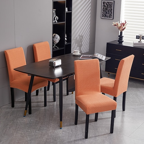 1/4 Stück botanische Jacquard-Stuhlhussen, dehnbare Überzüge für Esszimmerstühle für Zuhause Küchendekoration Image