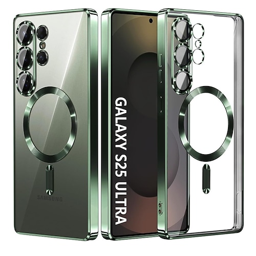 Handy Hülle Handyhüllen Für Samsung Galaxy S25 S25 Edge S24 S23 S22 Plus Ultra Rückseite Transparent Magnetisch Stoßfest Retro TPU Image