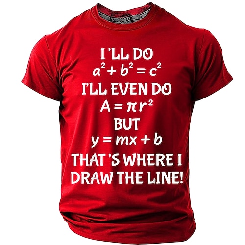 Lustiges Mathe-T-Shirt: Ich mach a² b² c², ich mach sogar a π r², aber y m x b – da zieh ich die Grenze. Geometrie, Algebra, Lehrer, Schüler, Geek, Nerd, marineblaues T-Shirt, Kleidung, Größen S, M, Image