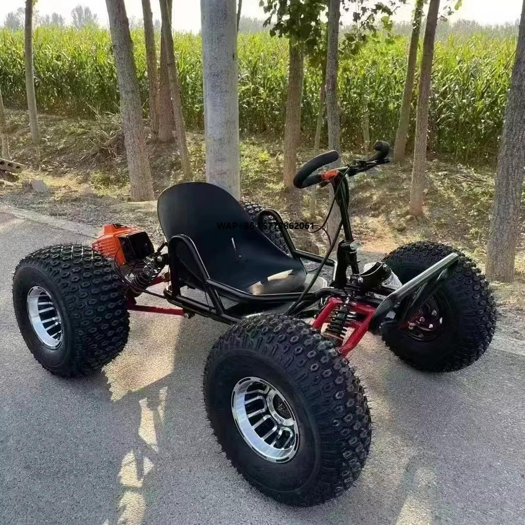 90CC 2-Takt-Gaskettenantrieb Offroad-Buggy Go Kart 45 km/h Drift Erwachsene/Kinder 4/6/8 Zoll Reifen Hartstahl