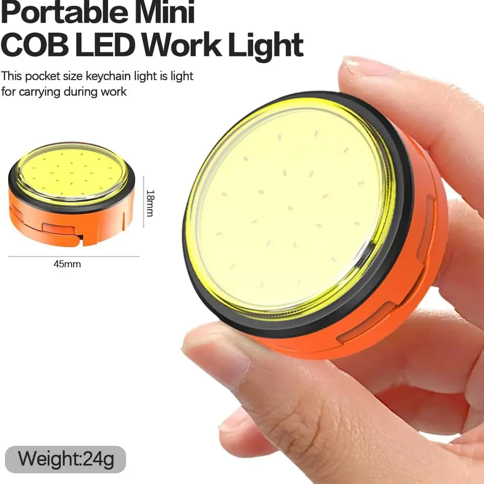 Hochleistungs-Mini-Taschenlampe, USB wiederaufladbar, tragbar, LED-Campingleuchte mit Magnet, für den Außenbereich, 3 Beleuchtungsmodi, Zeltlaterne Image