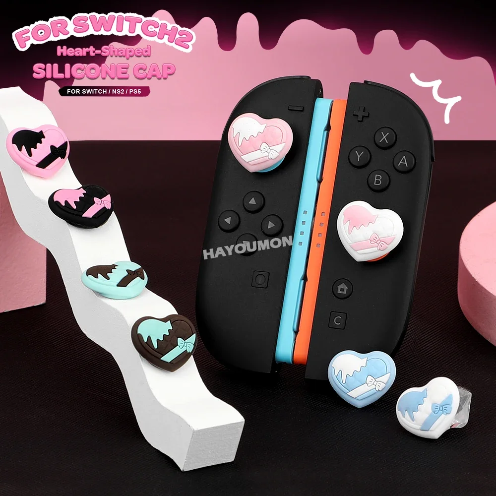 4 stücke Silikon Weiche Daumen Griffe Joystick Kappe Analog Stick Abdeckung Für Schalter 2 PS5/Schalter/Lite/OLED Controller Spiel Zubehör Image