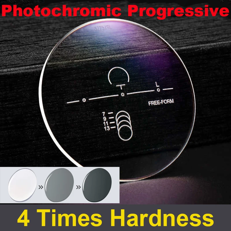 Photochrome multifokale Gleitsichtgläser 1,56-1,61-1,74 Korrektionsgläser für Sehen weit und nahezu UV 400 dünne optische Gläser Image