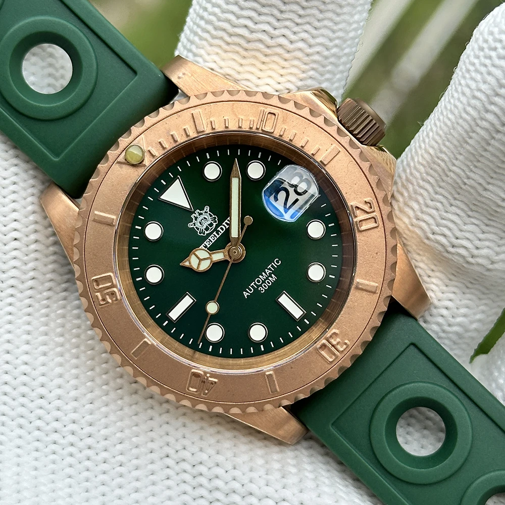 STEELDIVE SD1953S Massive Bronze 41 mm 30 ATM wasserdichtes Saphirglas Super leuchtende NH35 automatische Water Ghost Herren-Taucheruhr Image