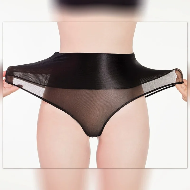 Perizoma da donna a vita alta Nero Addome Slip per il sollevamento dell'anca Intimo modellante per il corpo Mutandine femminili traspiranti Lingerie sottile trasparente
