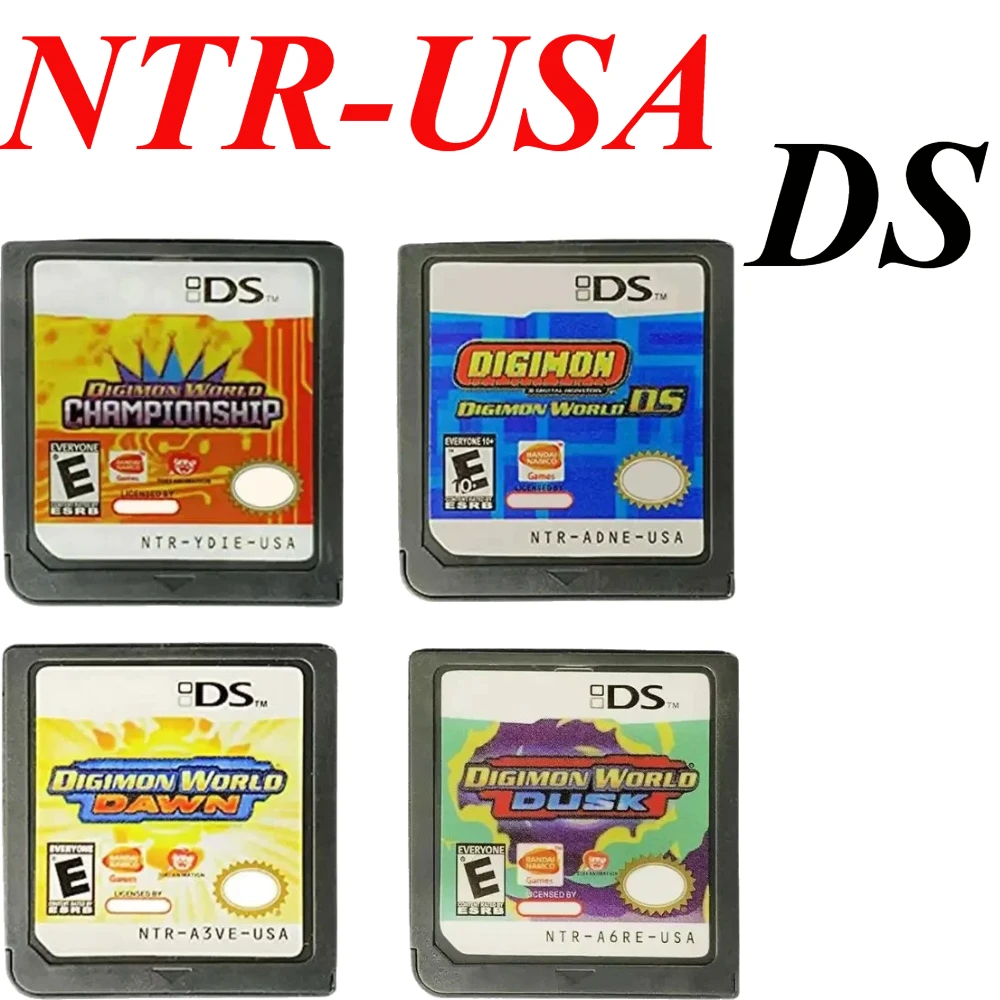USA Version Game Digimon World Card Series Championship/Digimon World DS/Digimon World Dusk Video Game Console Card for NDS 3DS