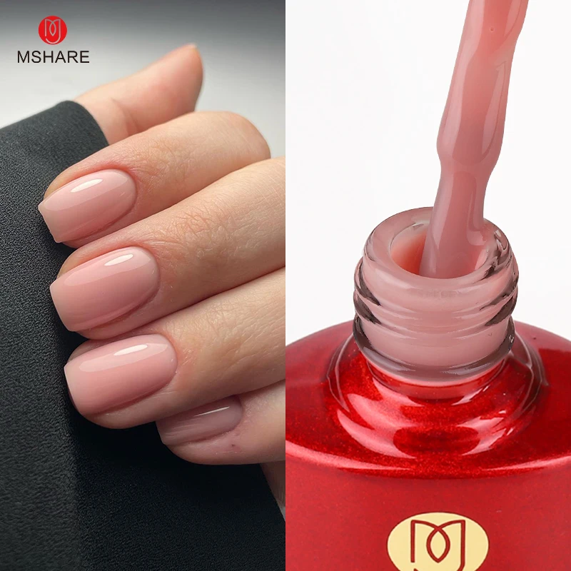 MSHARE Blush Pink Shade Color Gummibasis Gelpoliermittel Nail Camouflage Nails Gel 10 ml Image