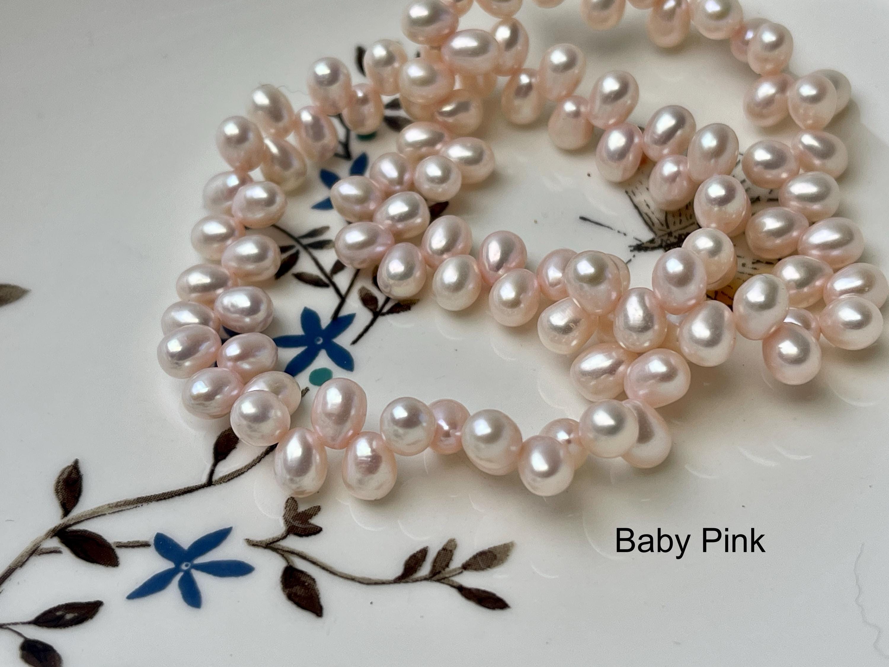 Perle di perle d'acqua dolce ovali/riso color viola/rosa baby/lavanda AA da 5x6-7 mm, autentiche perle d'acqua dolce danzanti ad alta lucentezza #P290