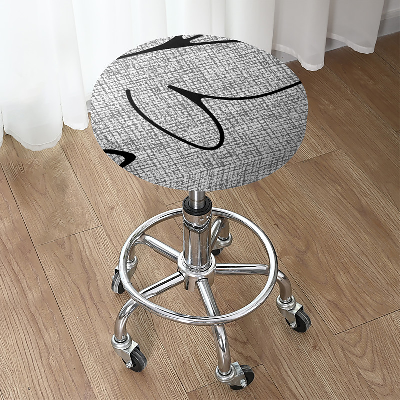 Modern Geometric Office Chair Stool Covers, Elastic Polyester Slipcovers for Home Office, Student Study, Apartment Creative Workspace Decoration