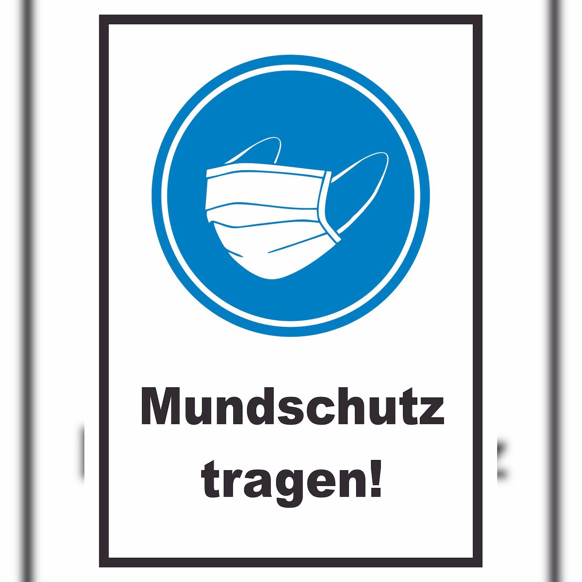 HB-Druck Mundschutz tragen Schild A4 Rückseite selbstklebend Image