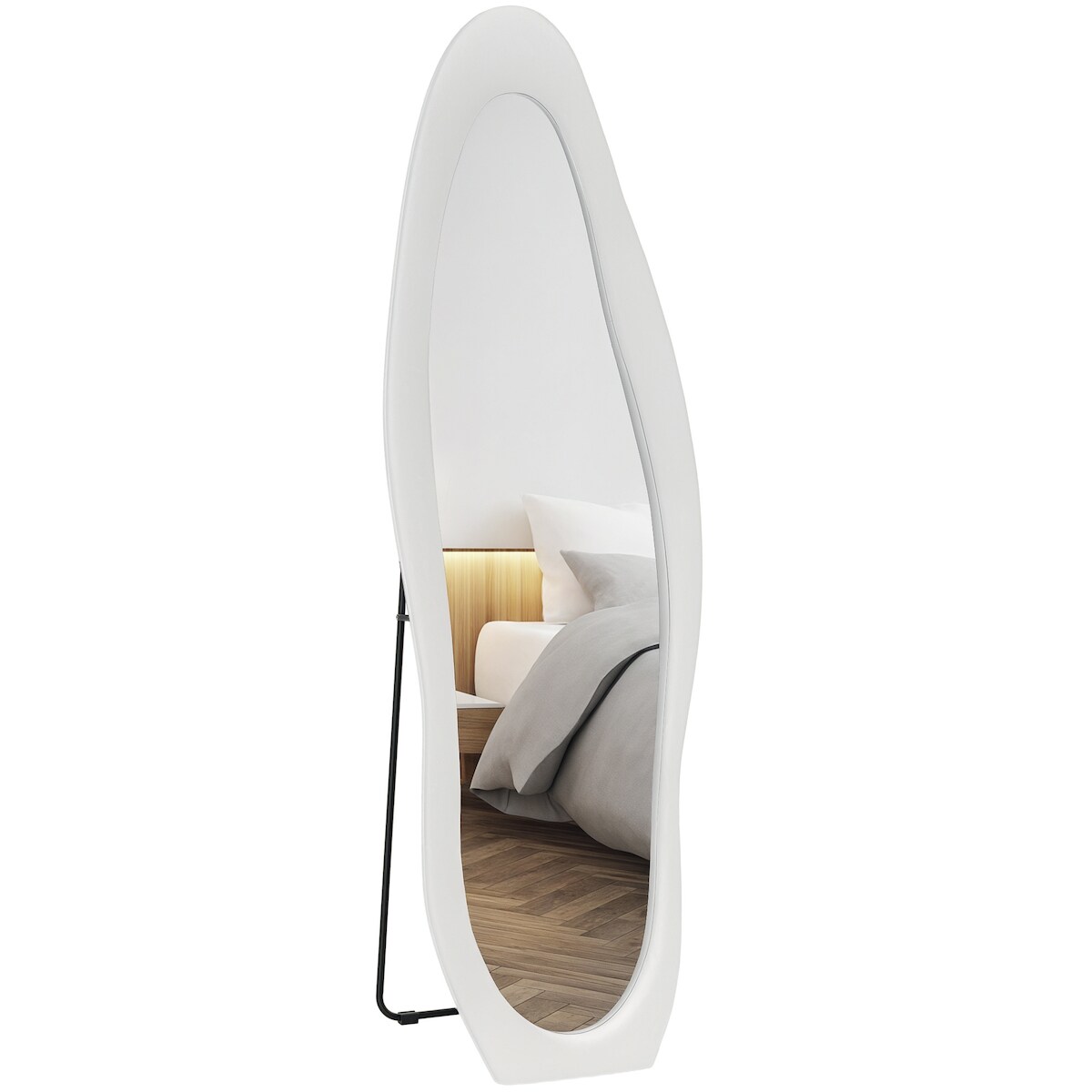 HOMCOM - Ganzkörperspiegel - 50L x 4B x 160H cm - weiß Image