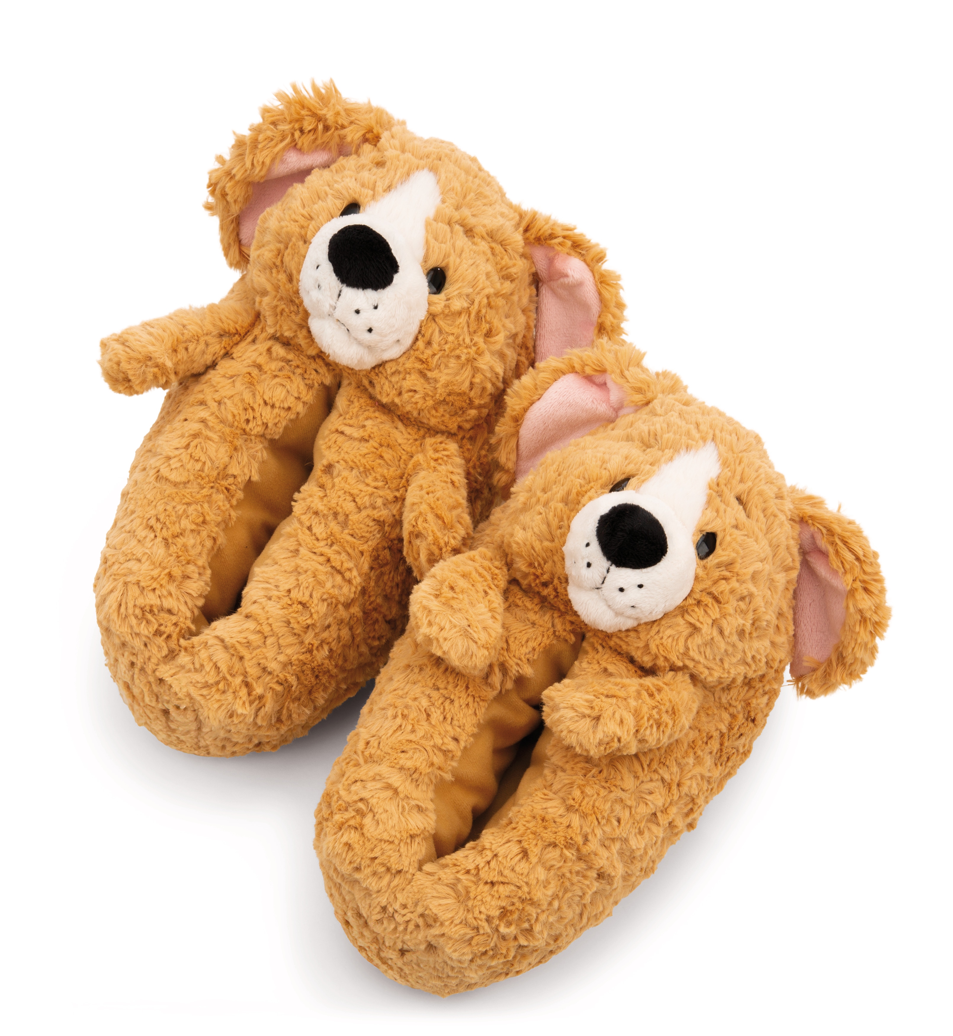 Plüsch Hausschuhe NICI "Nici Green Hund", Damen, Gr. 40/43 (41), braun (braun hund), Polyester, Schuhe, Hausschuh zum Schlupfen mit Motiv