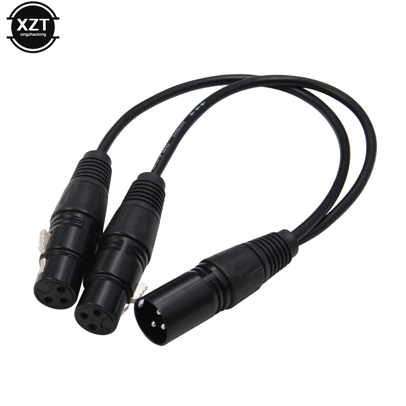 3-Pin XLR Stecker auf Dual 2 Weibliche Jack Y Splitter Mic DJ Kabel Adapter 16 AWG verlängerung für DVD Player Mikrofon Image