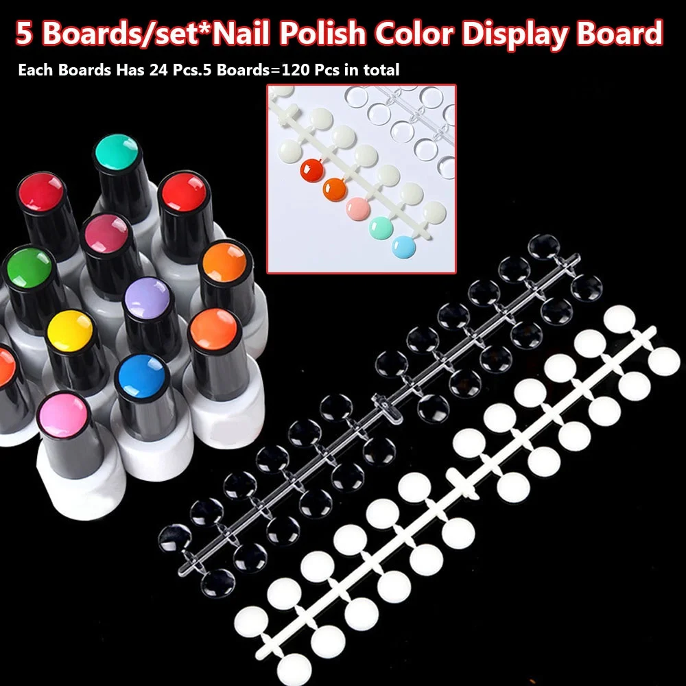5 Bretter/Packung Nagellack Färbung Anzeigetafel DIY runde Nagel farbe zeigt Karte Nail Art Zubehör Image