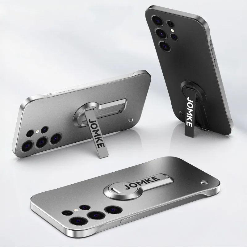 Luxuriöser randloser 360° ° Drehen Halterung Halter Abdeckung Für Samsung S25 S24 S23 S22 S21 S20 FE Ultra Plus Stoßfest Matte PC Fall Image