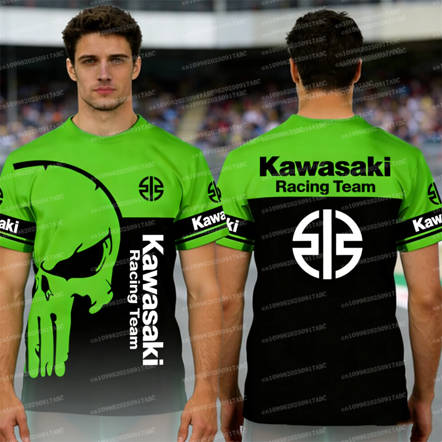 (Kawasaki) Sommer Männer T-shirt Y2K Motorrad Kawasaki T-shirt T-shirt 3D Gedruckt Casual T-shirt frauen kinder Straße Große top