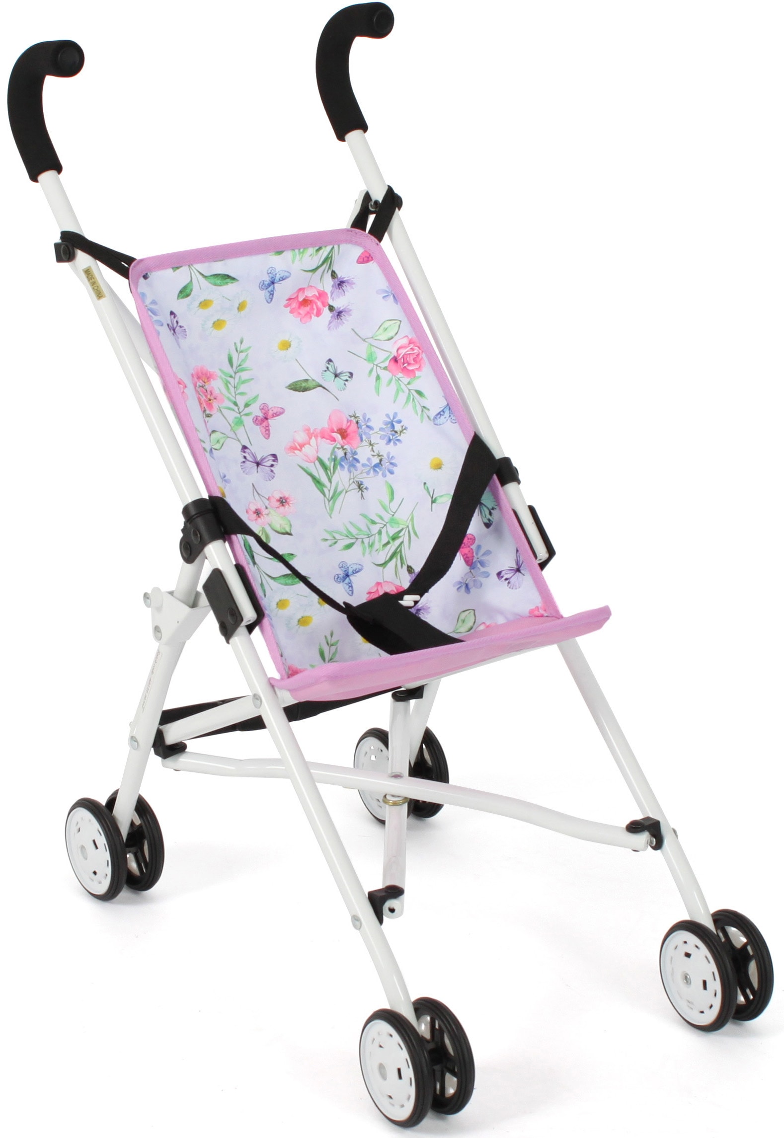 Puppenbuggy CHIC2000 "Roma, Mini-Buggy", bunt (flowers), Puppenwagen, KinderB:29cm H:57cm T:50cm, Kunststoff, Metall, Stoff, B:29cm H:57cm T:50cm