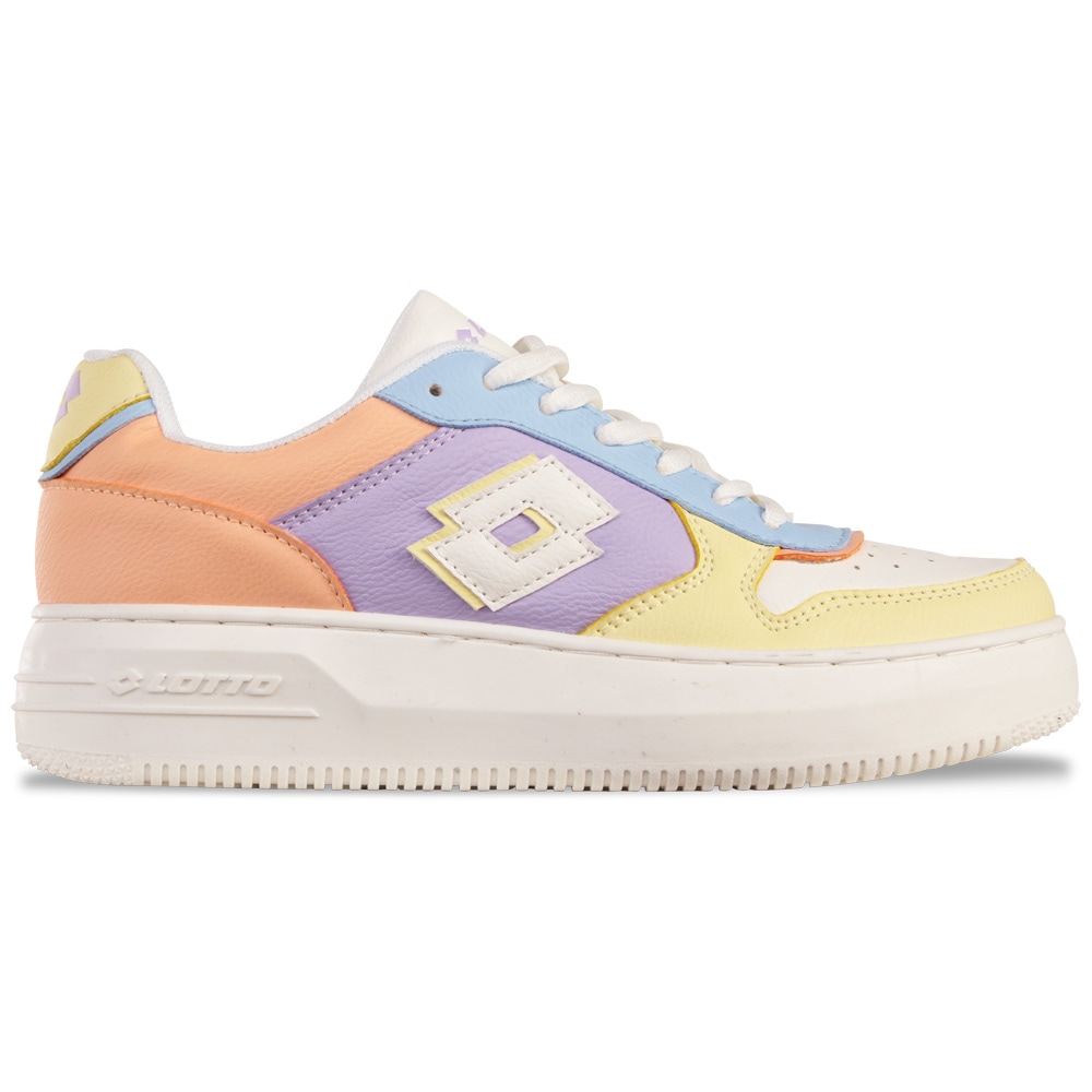 Sneaker LOTTO, Damen, Gr. 36, gelb, flamingo, Synthetik, mehrfarbig, Schuhe Sneaker, - auch in Kindergrößen erhältlich