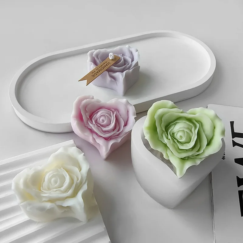 Blumenform Silikon Kerzenform 3D Pfingstrose Blume Seife Gips Harz Gussform DIY Schokolade Kuchen Backwerkzeug Hochzeitsgeschenk Image