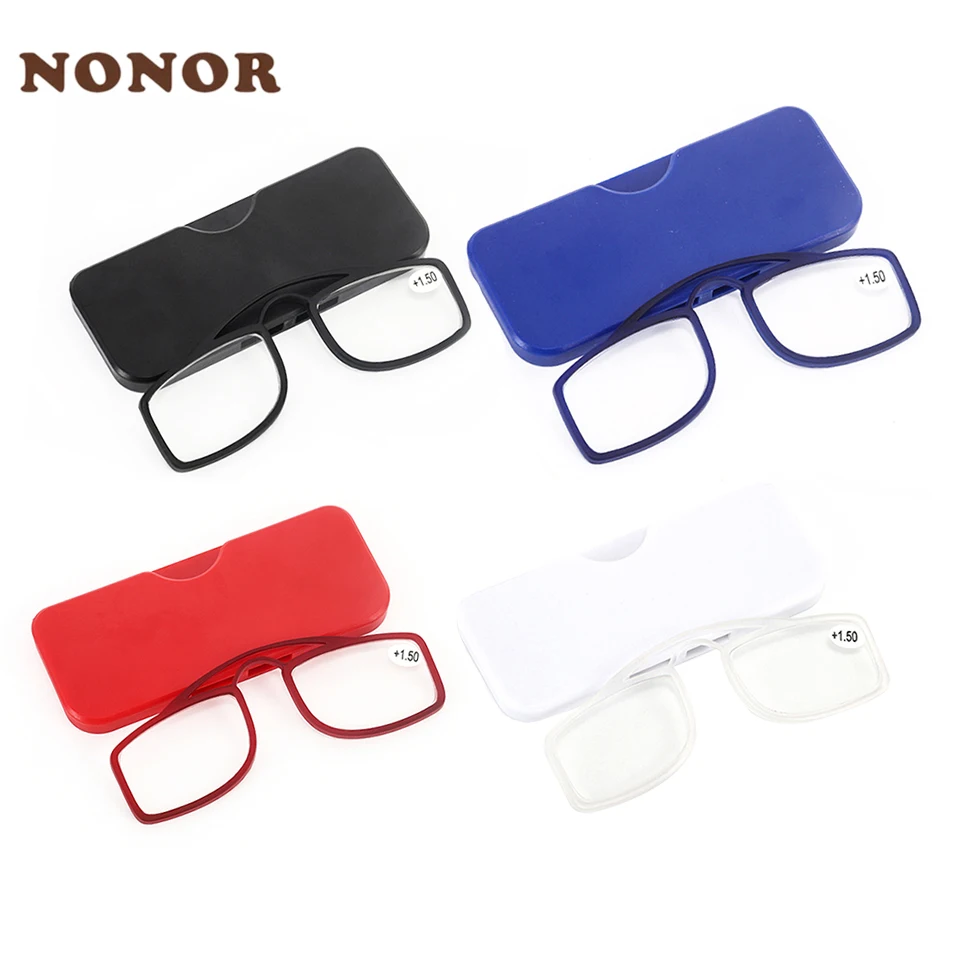 NONOR Stick On Phone MINI Clip Nose Bridge Lesebrille 1.0 bis 3.5 Tragbare Presbyopie-Brille mit Etui Image
