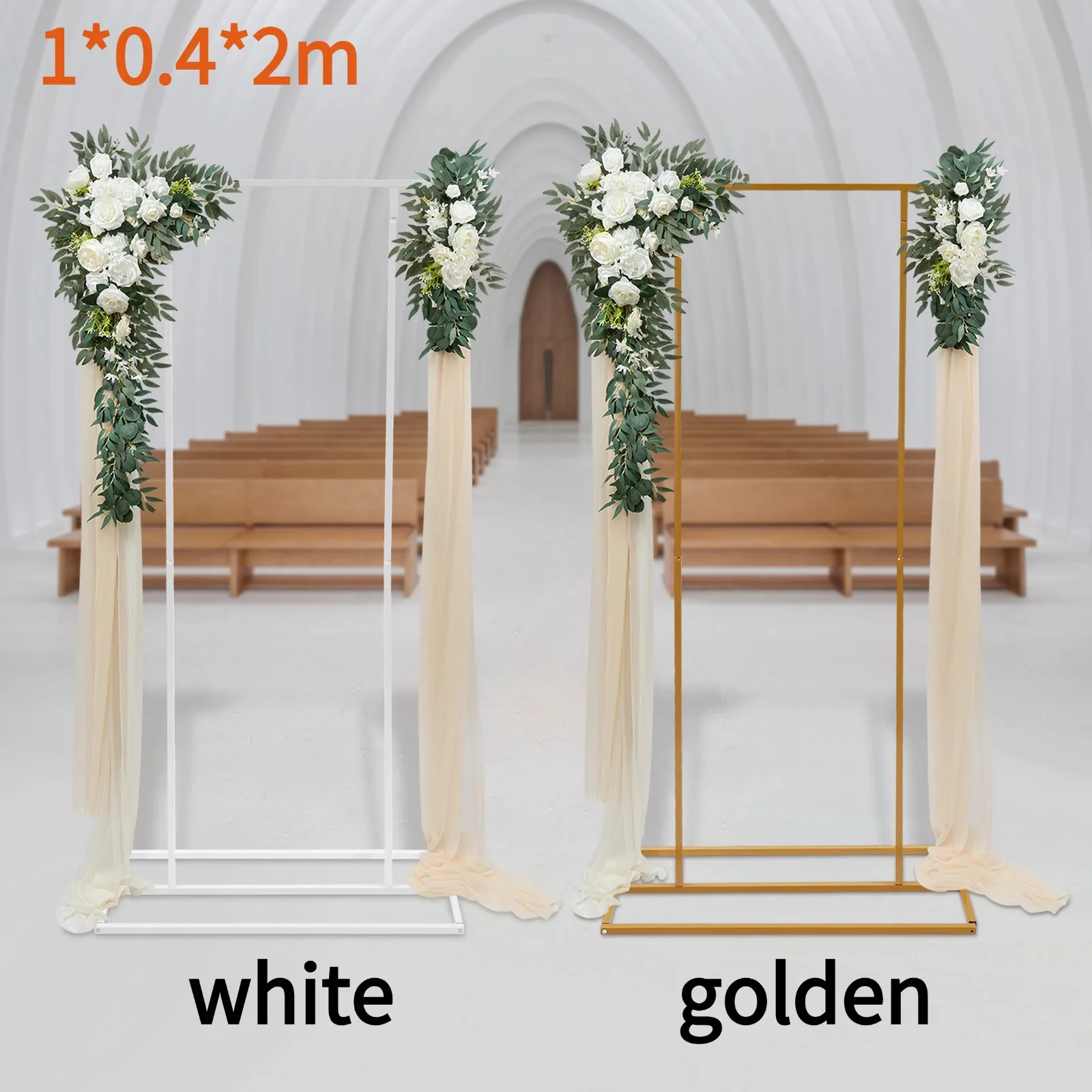 Ballon-Hochzeits-Hintergrundständer Garten-Blumen-Ballonrahmen Freistehender Geometrischer Hintergrundständer für Hochzeits- und Partydekoration 1*2m Image