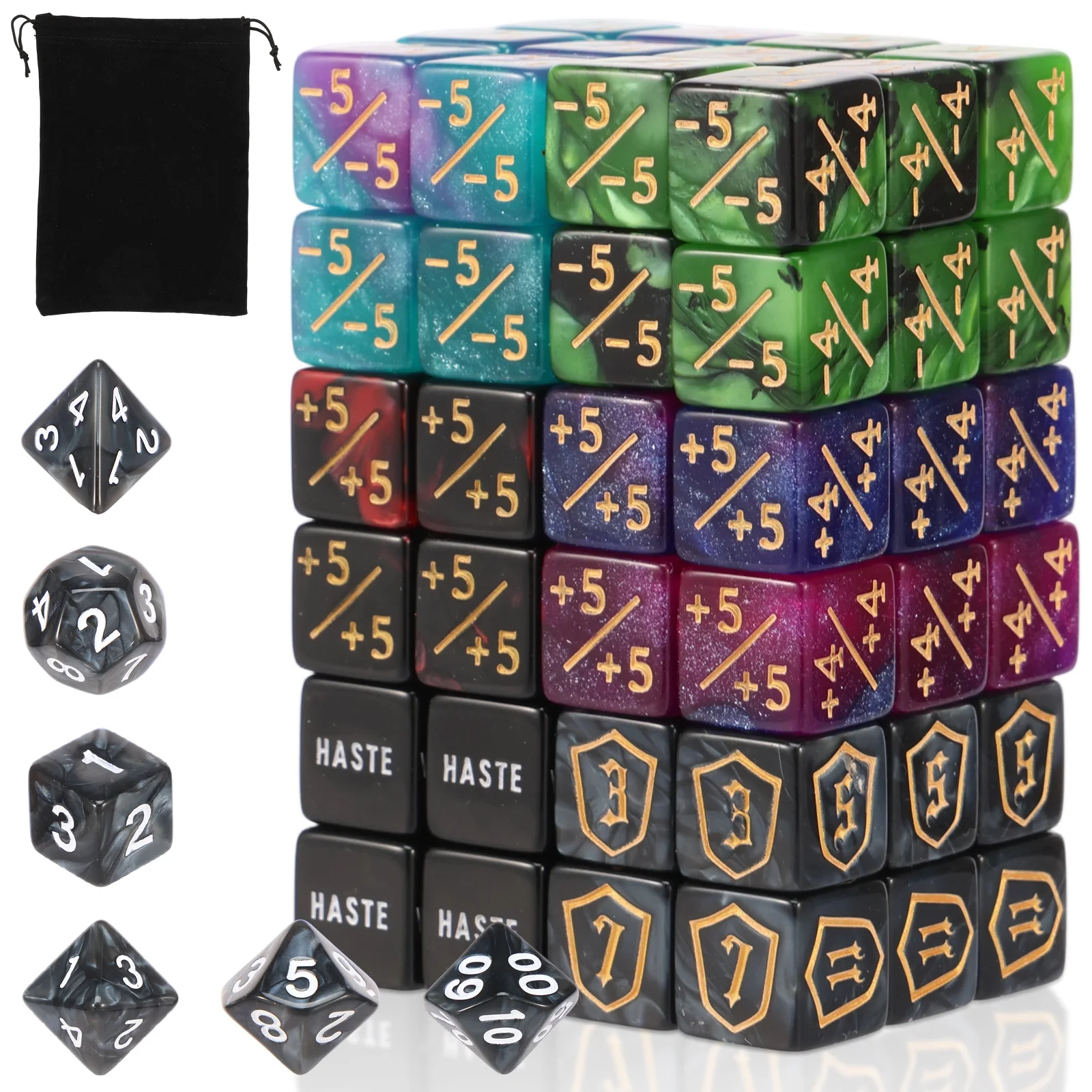 56/78 pezzi set di dadi da banco acrilico più e meno set di dadi contatori di parole chiave gettoni giochi di carte portatili accessori per la festa a casa