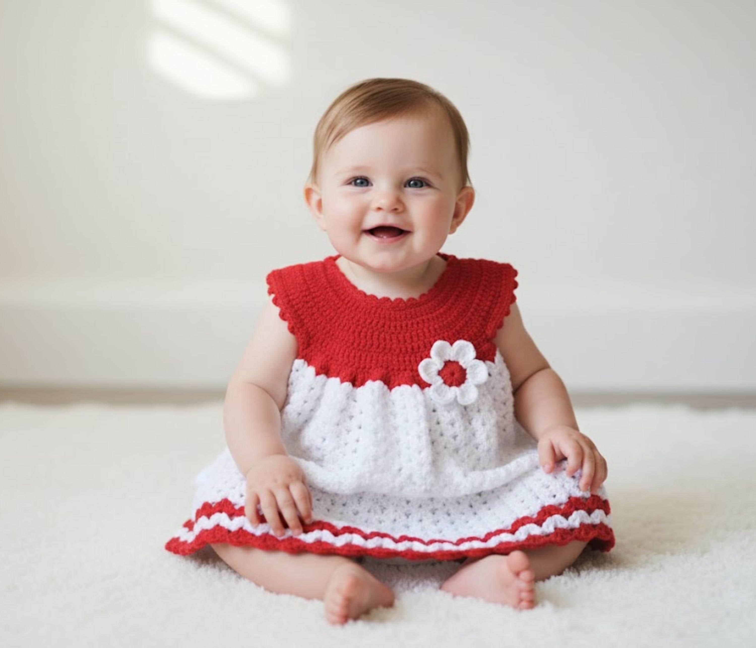 MODELLO per vestito all'uncinetto per neonati 0-3 mesi / Vestito all'uncinetto per neonati, Vestitino all'uncinetto per bambine / Download immediato i