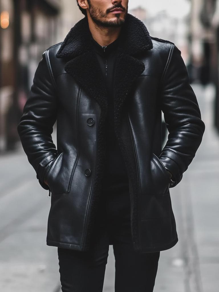 Giacca da uomo B3 in pelle di montone, cappotto bomber da aviatore vintage, giacca invernale in vera pelle di pecora