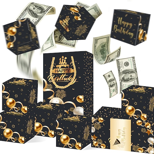 6/8/10/16/20 Stück Geburtstagsüberraschungsgeschenkboxen Einzigartige, faltbare Pop-up-Geschenkboxen in roten Umschlägen mit Geschenktasche, ideale Geschenkboxen für Geburtstage, Jubiläen, Image