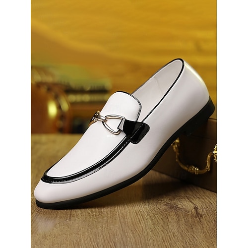 Weiße Herren-Slipper – elegantes und modernes Design für Hochzeiten und festliche Anlässe Image