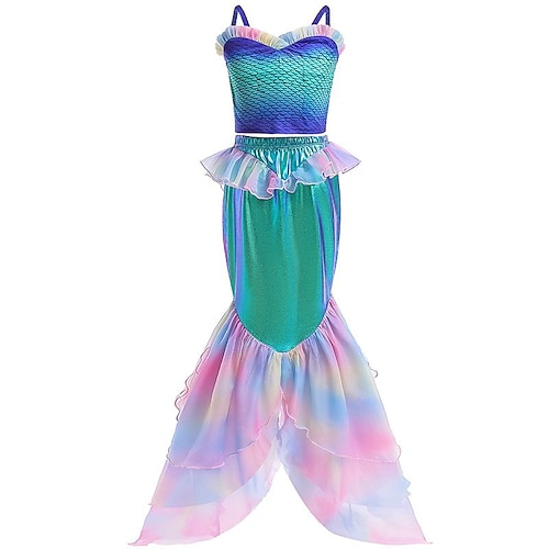 Meerjungfrau Prinzessin Ariel Bademode 2 Teile Badeanzüge Mädchen Kinder Karneval Kindertag Image