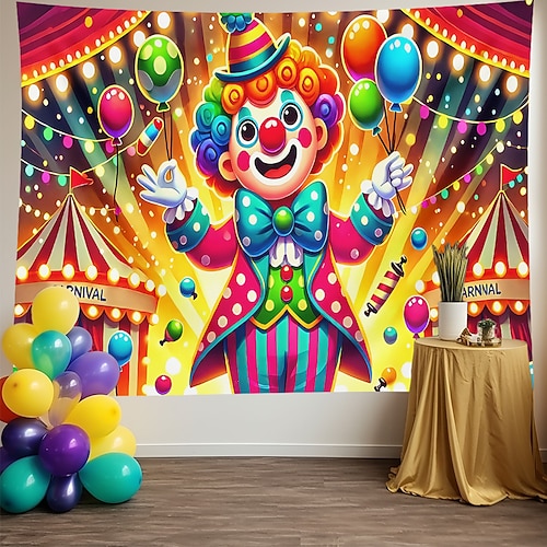 Karneval Tapisserie Banner Decke Clown Luxus Bunt 3D Party Wohnzimmer Hintergründe aufnehmen Maskerade Wohndeko Image